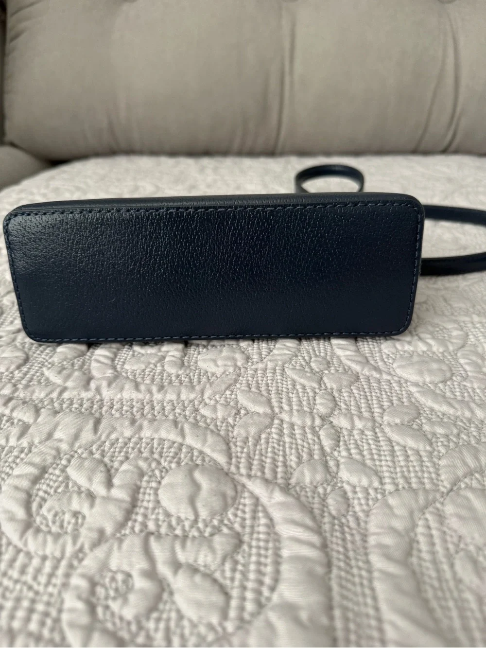 kate spade Navy Leather Crossbody with Front Slip Pocket